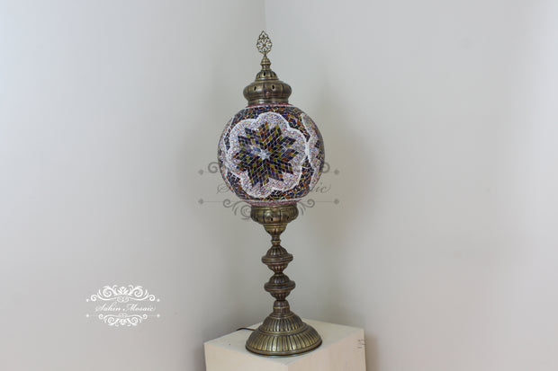 MOSAIC FLOOR / TABLE LAMP WITH 35CM (14") GLOBE - TurkishLights.NET