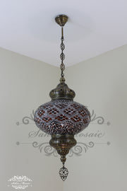 Turkish Handmade Mosaic  Hanging Lamp - NO6 GLOBE - TurkishLights.NET