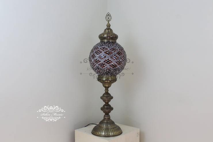 MOSAIC FLOOR / TABLE LAMP WITH 30CM (12") GLOBE - TurkishLights.NET