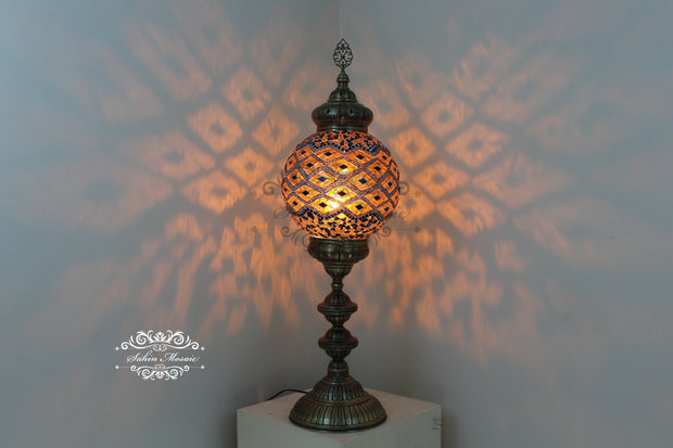 MOSAIC FLOOR / TABLE LAMP WITH 30CM (12") GLOBE - TurkishLights.NET