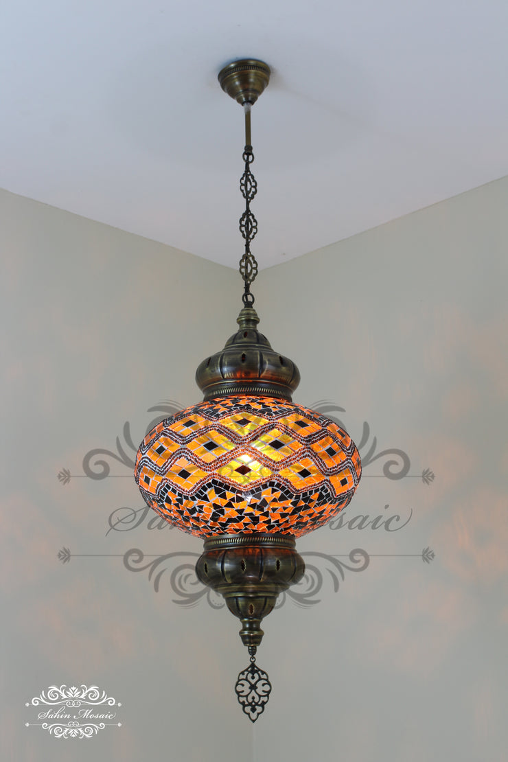 Turkish Handmade Mosaic  Hanging Lamp - NO6 GLOBE - TurkishLights.NET