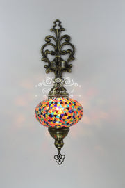 Turkish Mosaic  Wall Sconce, With Large Globe - TurkishLights.NET