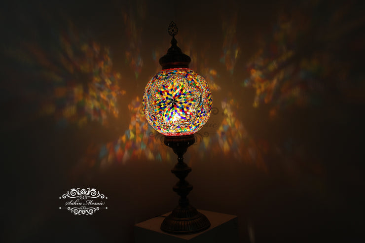 MOSAIC FLOOR / TABLE LAMP WITH 35CM (14") GLOBE - TurkishLights.NET