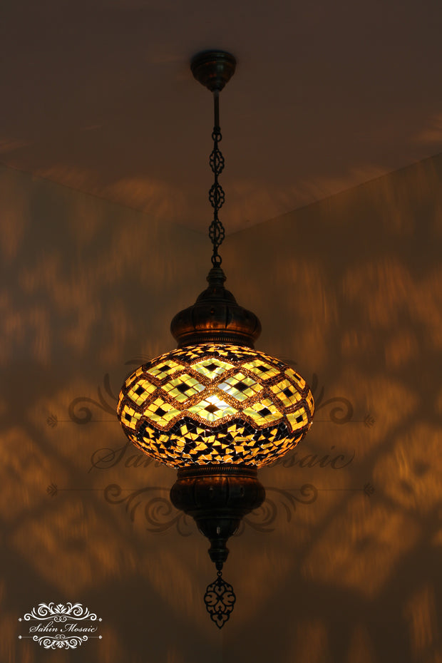 Turkish Handmade Mosaic  Hanging Lamp - NO6 GLOBE - TurkishLights.NET