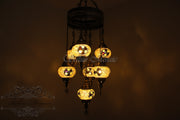 7 - BALL SULTAN TURKISH MOSAIC CHANDELIER (MEDIUM GLOBES) - TurkishLights.NET