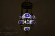 7 - BALL SULTAN TURKISH MOSAIC CHANDELIER (LARGE GLOBES) - TurkishLights.NET