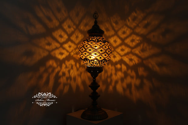 MOSAIC FLOOR / TABLE LAMP WITH 30CM (12") GLOBE - TurkishLights.NET