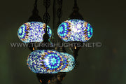 5-BALL SULTAN MOSAIC CHANDELIER (LARGE GLOBES) - TurkishLights.NET