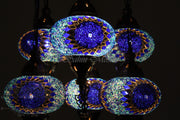 7 - BALL SULTAN TURKISH MOSAIC CHANDELIER (LARGE GLOBES) - TurkishLights.NET