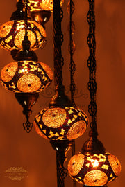 7  BALL TURKISH MOSAIC FLOOR LAMP, LAMBADER, LARGE GLOBES - TurkishLights.NET