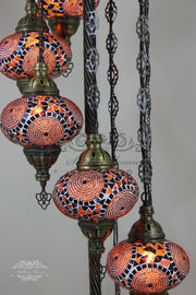 7  BALL TURKISH MOSAIC FLOOR LAMP, LAMBADER, LARGE GLOBES - TurkishLights.NET
