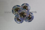 5-BALL SULTAN MOSAIC CHANDELIER (LARGE GLOBES) - TurkishLights.NET