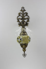 Turkish Mosaic  Wall Sconce, With Medium Globe - TurkishLights.NET