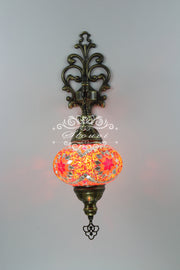 Turkish Mosaic  Wall Sconce, With Large Globe - TurkishLights.NET