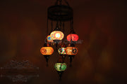 7 - BALL SULTAN TURKISH MOSAIC CHANDELIER (MEDIUM GLOBES) - TurkishLights.NET