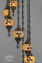 7 - BALL TURKISH MOSAIC CHANDELIER - TurkishLights.NET