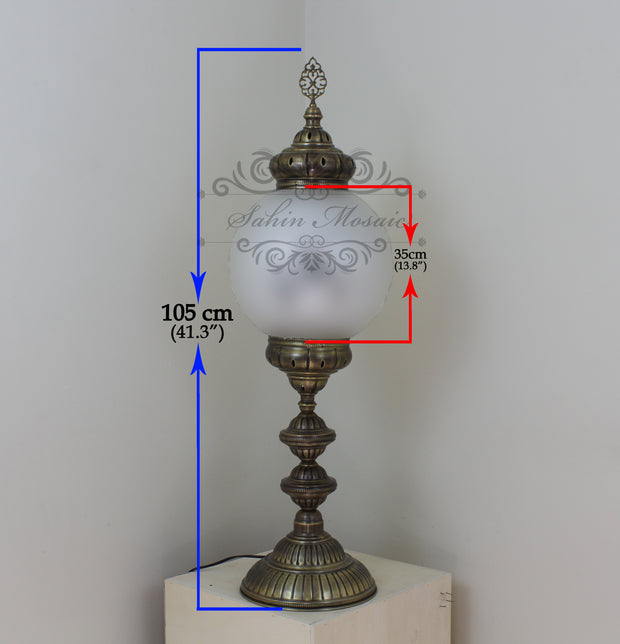 MOSAIC FLOOR / TABLE LAMP WITH 35CM (14") GLOBE - TurkishLights.NET