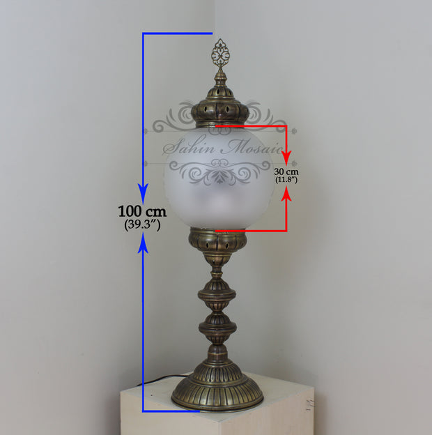 MOSAIC FLOOR / TABLE LAMP WITH 30CM (12") GLOBE - TurkishLights.NET