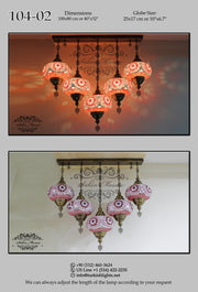 Kitchen Island Pendant With 5 XL Globes 104-02 - TurkishLights.NET