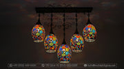 Kitchen Island Pendant With 5 Globes, ID:105 - TurkishLights.NET