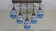 Kitchen Island Pendant With 5 Globes, ID:105 - TurkishLights.NET