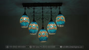 Kitchen Island Pendant With 5 Globes, ID:105 - TurkishLights.NET