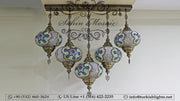 Kitchen Island Pendant With 5 Extra Large Globes, ID: 104 - TurkishLights.NET