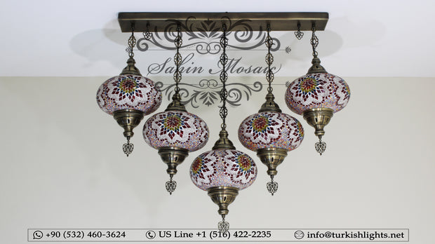 Kitchen Island Pendant With 5 Extra Large Globes, ID: 104 - TurkishLights.NET