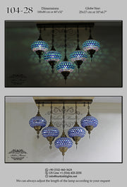 Kitchen Island Pendant With 5 XL Globes, id: 104-28 - TurkishLights.NET