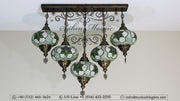 Kitchen Island Pendant With 5 Extra Large Globes, ID: 104 - TurkishLights.NET