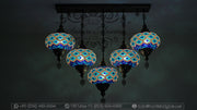 Kitchen Island Pendant With 5 Extra Large Globes, ID: 104 - TurkishLights.NET