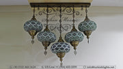 Kitchen Island Pendant With 5 Extra Large Globes, ID: 104 - TurkishLights.NET