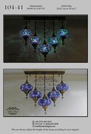Kitchen Island Pendant With 5 XL Globes, id: 104-41 - TurkishLights.NET