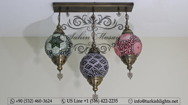 Kitchen Pendant With 3 (20 cm ) Ball Poruduct ID: 109 - TurkishLights.NET