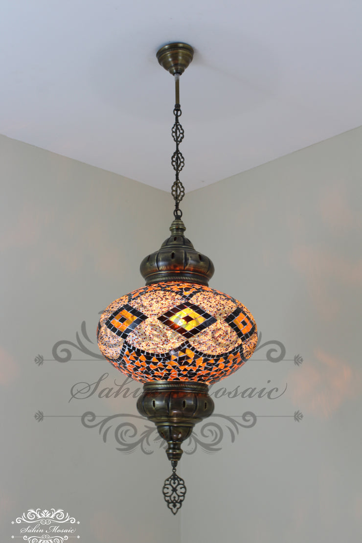 Turkish Handmade Mosaic  Hanging Lamp - NO6 GLOBE - TurkishLights.NET