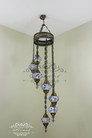 7 - BALL TURKISH MOSAIC CHANDELIER - TurkishLights.NET