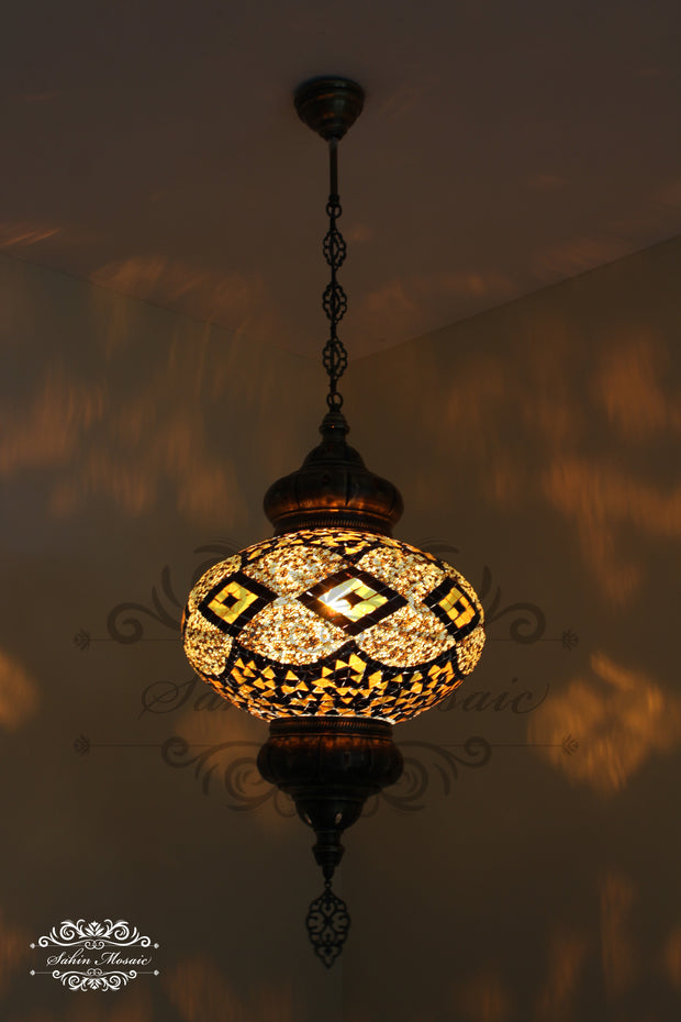 Turkish Handmade Mosaic  Hanging Lamp - NO6 GLOBE - TurkishLights.NET