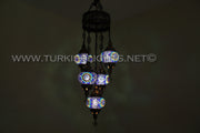 5-BALL SULTAN MOSAIC CHANDELIER (MEDIUM GLOBES) - TurkishLights.NET