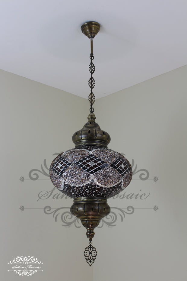 Turkish Handmade Mosaic  Hanging Lamp - NO6 GLOBE - TurkishLights.NET