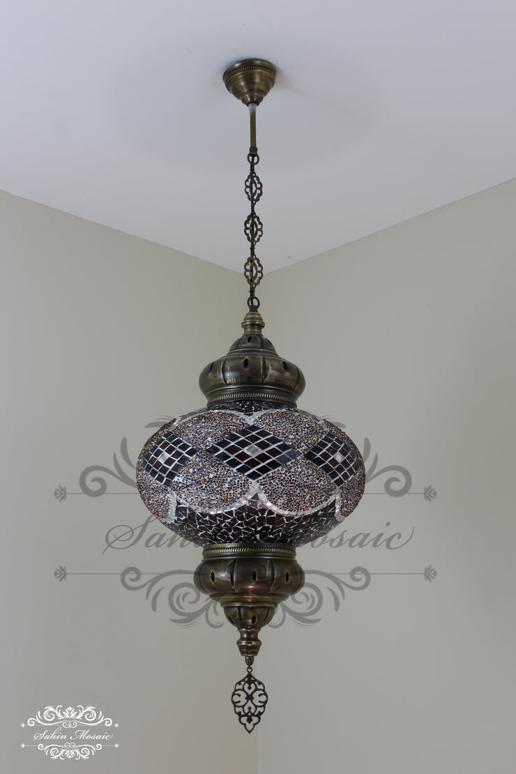 Turkish Handmade Mosaic  Hanging Lamp - NO6 GLOBE - TurkishLights.NET