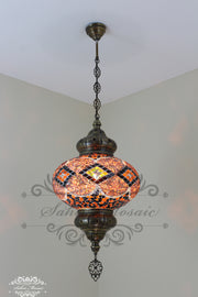 Turkish Handmade Mosaic  Hanging Lamp - NO6 GLOBE - TurkishLights.NET