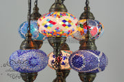 7 - BALL SULTAN TURKISH MOSAIC CHANDELIER (LARGE GLOBES) - TurkishLights.NET