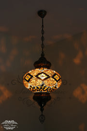 Turkish Handmade Mosaic  Hanging Lamp - NO6 GLOBE - TurkishLights.NET