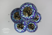 5 BALL TURKISH MOSAIC CHANDELIER, WITH LARGE GLOBES - TurkishLights.NET