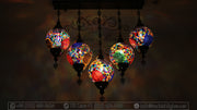 Kitchen Island Pendant With 5 (20 cm ) Globes, ID: 111 - TurkishLights.NET