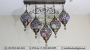 Kitchen Island Pendant With 5 (20 cm ) Globes, ID: 111 - TurkishLights.NET