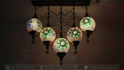 Kitchen Island Pendant With 5 L(20 cm ) Globes, ID: 111 - TurkishLights.NET