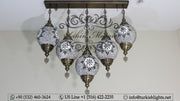 Kitchen Island Pendant With 5 L(20 cm ) Globes, ID: 111 - TurkishLights.NET