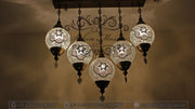 Kitchen Island Pendant With 5 L(20 cm ) Globes, ID: 111 - TurkishLights.NET