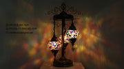 3 Ball ShortTurkish Mosaic Floor/Table lamp With Medium Globs ID:113 - TurkishLights.NET